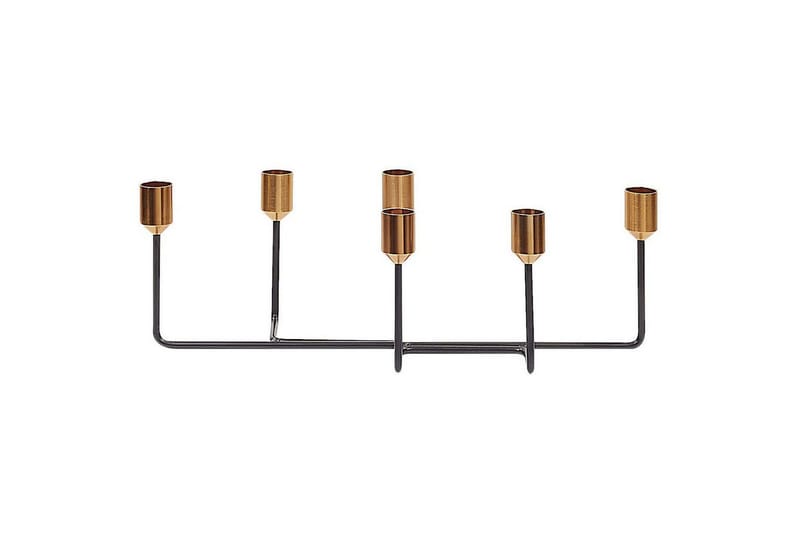 Ljusstake Beliani Bangka Black||GOLD - Boligtilbehør - Lys & dufte - Lysestager & lanterner - Kandelaber & lysestage bord