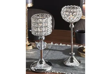 Ljusstake Beliani Esternay Silver - Boligtilbehør - Lys & dufte - Lysestager & lanterner - Kandelaber & lysestage bord