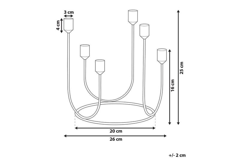Ljusstake Beliani Panay Black||GOLD - Boligtilbehør - Lys & dufte - Lysestager & lanterner - Kandelaber & lysestage bord