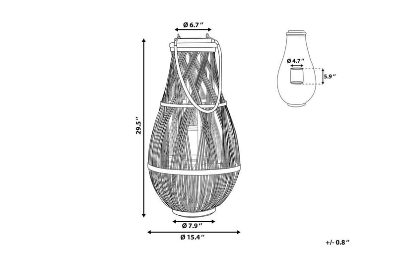 Tonga Lygte 39 cm - Hvid - Lysestager & lanterner - Dekoration