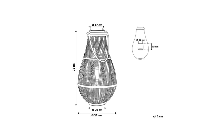 Tonga Lygte 39 cm - Hvid - Lysestager & lanterner - Dekoration