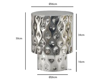 Melnor rundt sidebord 36 cm i aluminium - Sølv - Boligtilbehør - Lys & dufte - Lysestager & lanterner