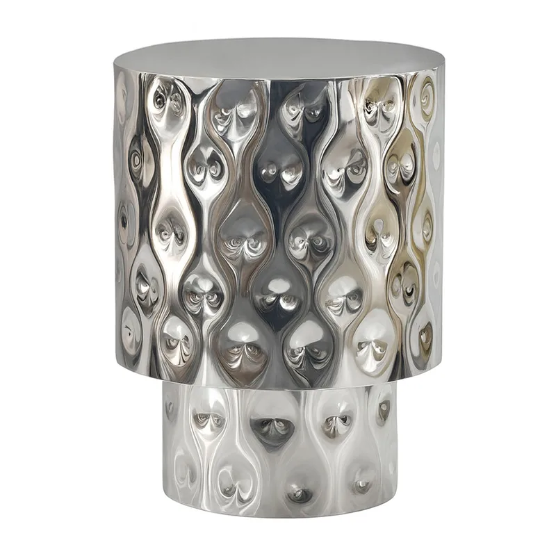 Melnor rundt sidebord 36 cm i aluminium, Sølv