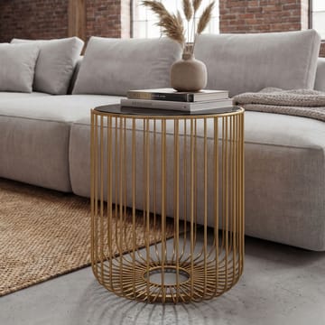 Nevran rundt sidebord 40 cm i glas og metal - Guld - Boligtilbehør - Lys & dufte - Lysestager & lanterner