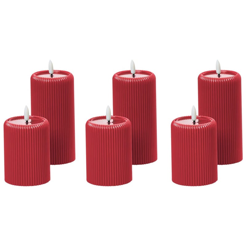 LED-lys Noisette Sæt med 6 - Rød - Boligtilbehør - Lys & dufte - Stearinlys - Kronelys & antiklys