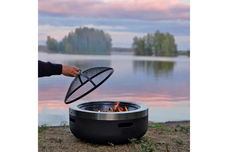 Ildsted Mustang Burbank - Sort||Sølv - Boligtilbehør - Pejse - Udendørspejs & ildsted