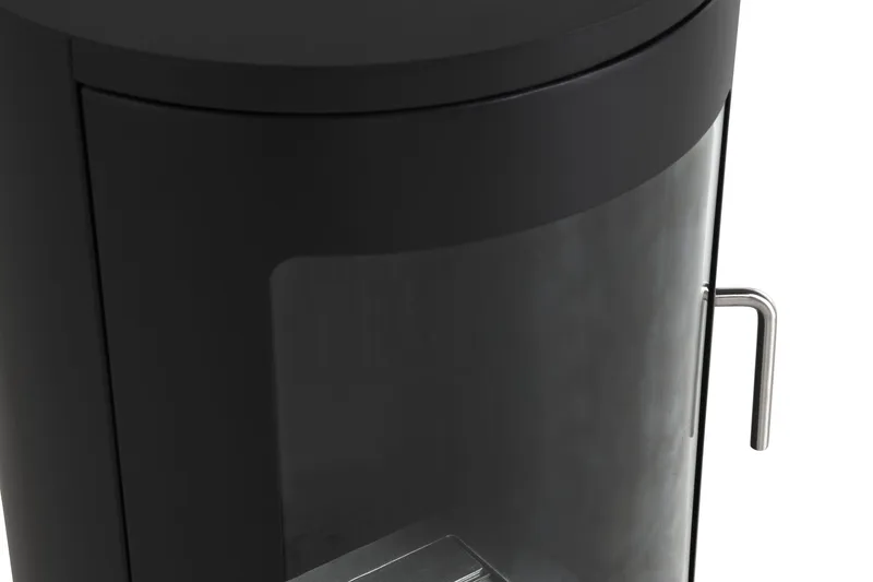 Corbo Fritstående Rund Bioethanolpejs 96x44x30 cm i Stål og glas - Sort - Boligtilbehør - Pejse - Pejs uden skorsten - Biopejse