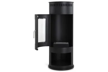 Corbo fritstående rund ethanolpejs 112x45x45 cm i glas og rustfrit stål - Sort - Boligtilbehør - Pejse - Pejs uden skorsten - Biopejse