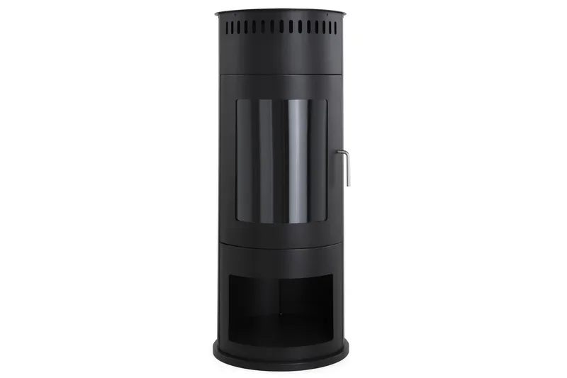 Corbo Fritstående Rund Ethanolpejs 112x45x45 cm i glas og rustfrit stål - Sort - Boligtilbehør - Pejse - Pejs uden skorsten - Biopejse