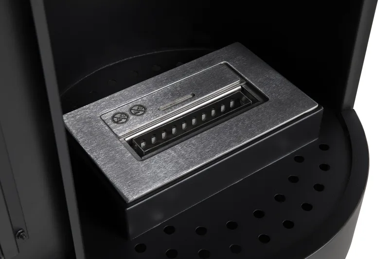 Corbo Fritstående Rund Ethanolpejs 112x45x45 cm i glas og rustfrit stål - Sort - Boligtilbehør - Pejse - Pejs uden skorsten - Biopejse