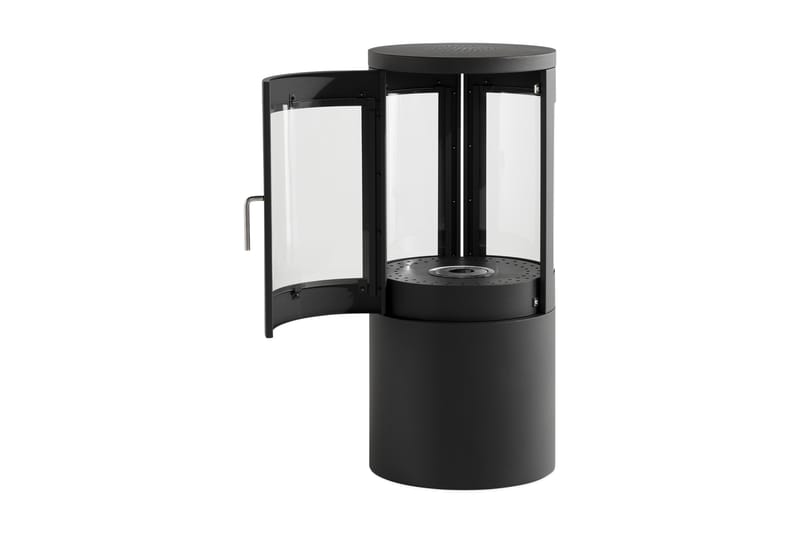 Corbo Fritstående Rund Ethanolpejs 95x45x45 cm i Glas og Rustfrit stål - Sort - Boligtilbehør - Pejse - Pejs uden skorsten - Biopejse