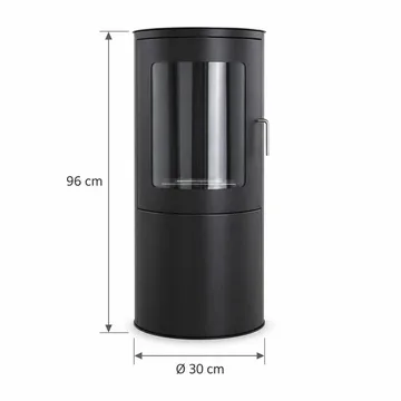Corbo fritstående rund ethanolpejs 96x44x30 cm i stål og glas - Sort - Boligtilbehør - Pejse - Pejs uden skorsten - Biopejse