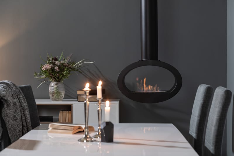 Mauro Vægmonteret Ethanolpejs 190x60x40 cm i Stål - Sort - Boligtilbehør - Pejse - Pejs uden skorsten - Biopejse