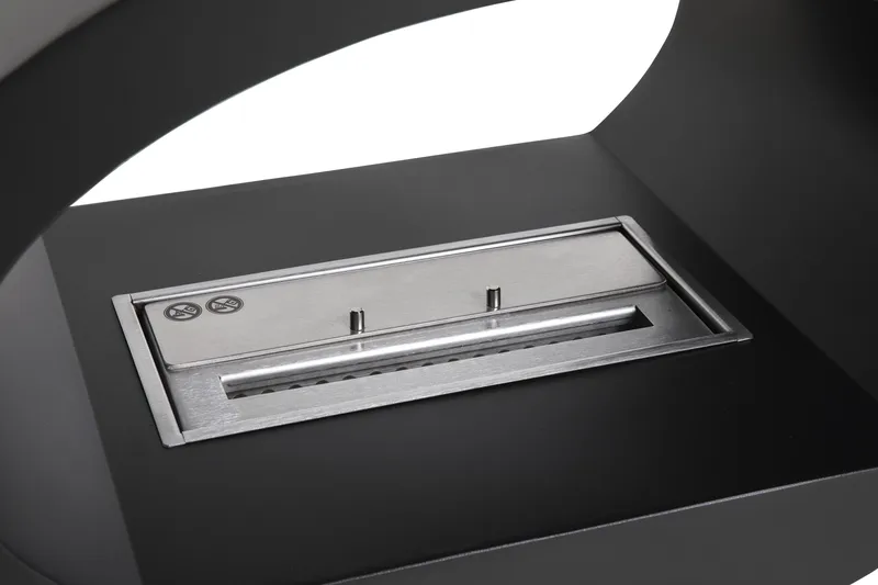 Mauro Vægmonteret Ethanolpejs 190x60x40 cm i Stål - Sort - Boligtilbehør - Pejse - Pejs uden skorsten - Biopejse