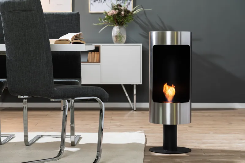 Plaza Fritstående Ethanolpejs 84x30x30 cm i Rustfrit stål - Sort - Boligtilbehør - Pejse - Pejs uden skorsten - Biopejse