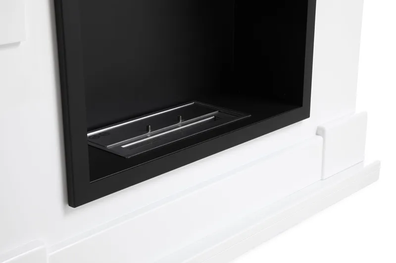 Route Braskamin Bioetanol Fristående MDF - Hvid/Sort/Rustfri Stål - Boligtilbehør - Pejse - Pejs uden skorsten - Biopejse