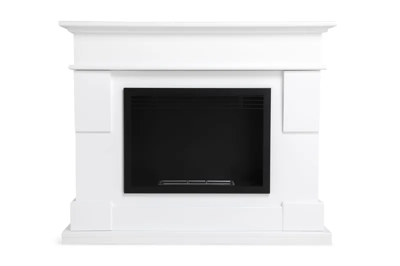 Route Braskamin Bioetanol Fristående MDF, Hvid/Sort/Rustfri Stål