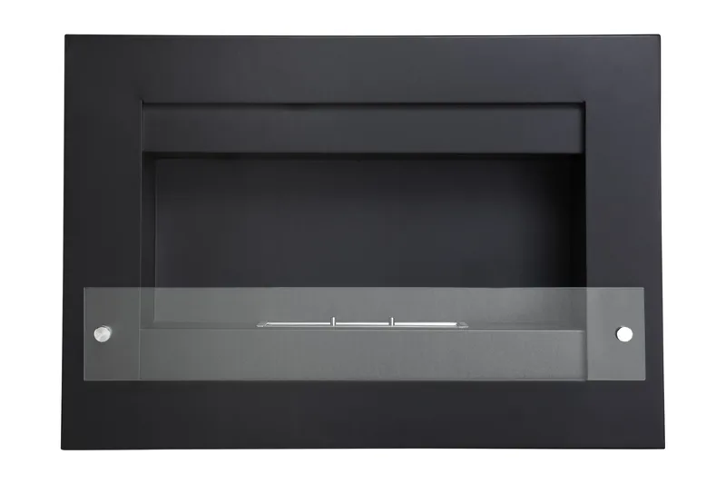 Vitalis Kamin Bioethanol Væghængt, Sort/Rustfri Stål/Glas