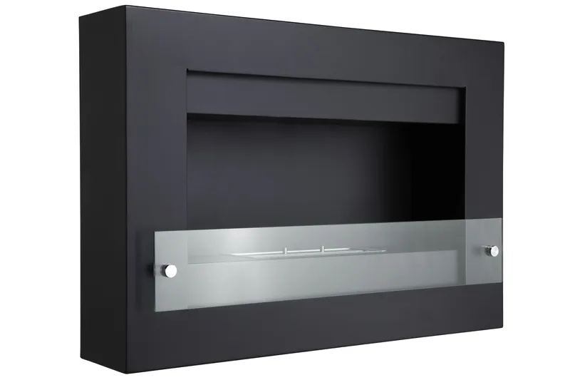 Vitalis Kamin Bioethanol Væghængt - Sort/Rustfri Stål/Glas - Boligtilbehør - Pejse - Pejs uden skorsten - Biopejse