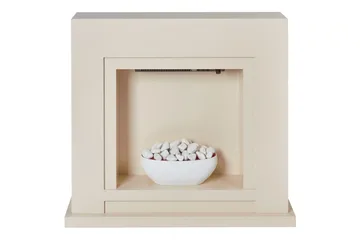 Elektrisk eldstad Beliani Sahara Beige||White - Boligtilbehør - Pejse - Pejs uden skorsten - Elpejse