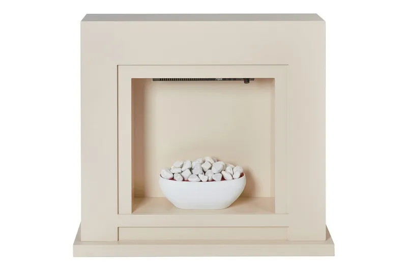 Elektrisk eldstad Beliani Sahara Beige||White, undefined