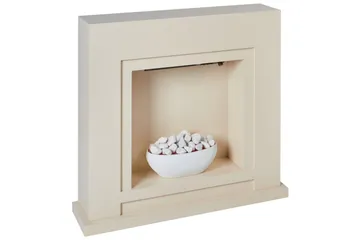 Elektrisk eldstad Beliani Sahara Beige||White - Boligtilbehør - Pejse - Pejs uden skorsten - Elpejse