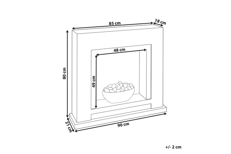 Elektrisk eldstad Beliani Sahara Beige||White - Boligtilbehør - Pejse - Pejs uden skorsten - Elpejse