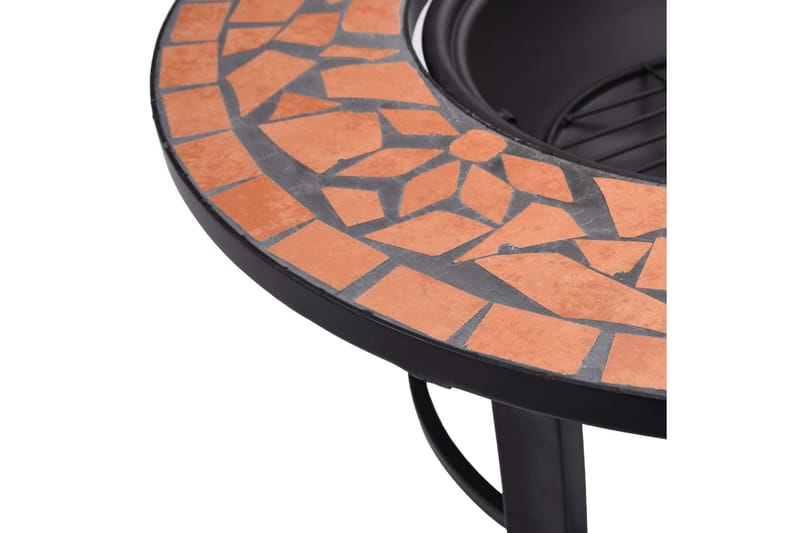 Bålfad Med Mosaikdesign 68 Cm Keramisk Terracotta - Brun - Udendørspejs & ildsted