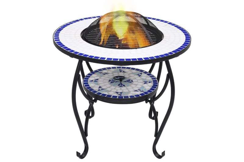 Bålfadsbord Med Mosaikdesign 68 Cm Keramisk Blå Og Hvid - Blå - Udendørspejs & ildsted