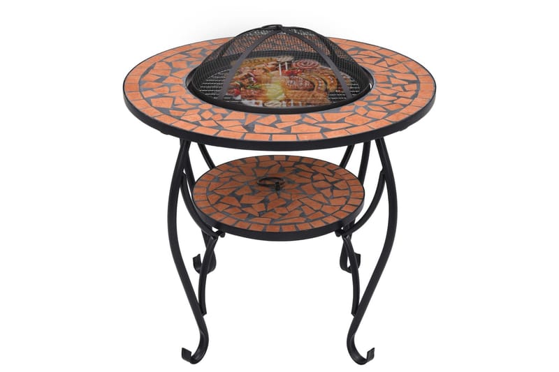 Bålfadsbord Med Mosaikdesign 68 Cm Keramisk Terracotta - Brun - Udendørspejs & ildsted