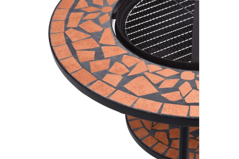 Bålfadsbord Med Mosaikdesign 68 Cm Keramisk Terracotta - Brun - Udendørspejs & ildsted
