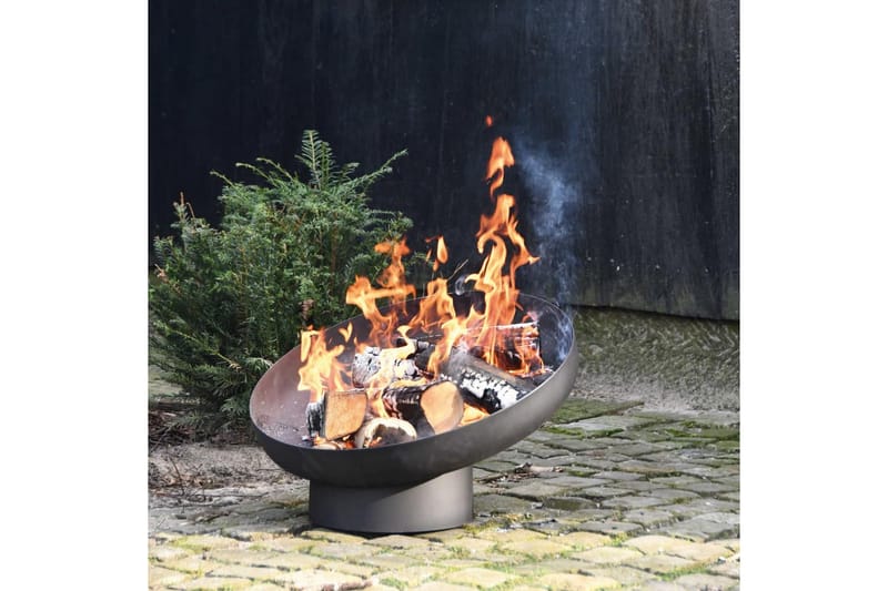 Esschert Design ildfad skrånende sort stål FF402 - Sort - Udendørspejs & ildsted