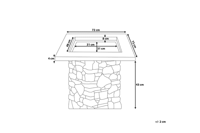 Kelud Eldstad 73 | 72 | 47 cm - Grå - Boligtilbehør - Pejse - Udendørspejs & ildsted