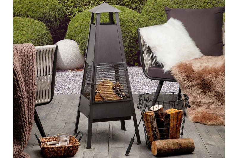 Yasur Pejs 41 | 41 | 100 cm - Sort - Boligtilbehør - Pejse - Udendørspejs & ildsted