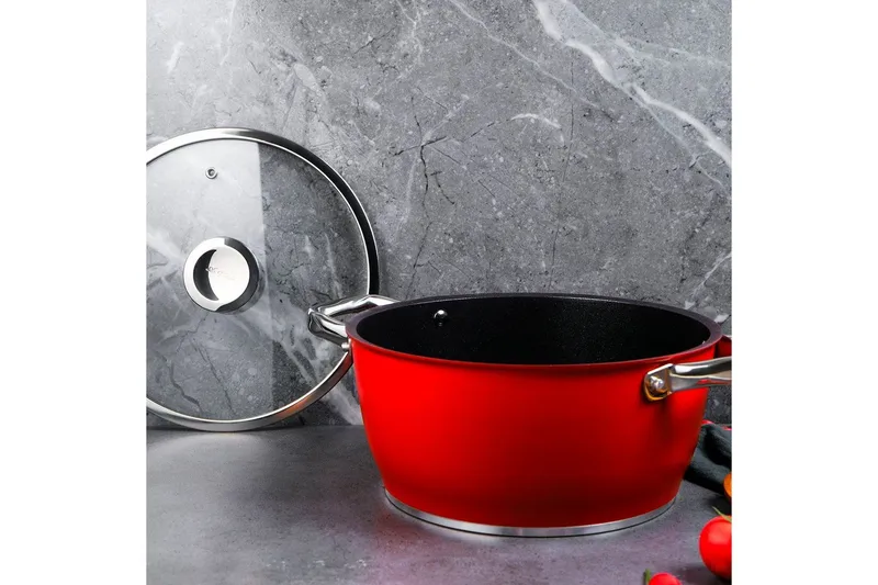 Potte Skylin Rød / Sort, Mørkerød/Sort