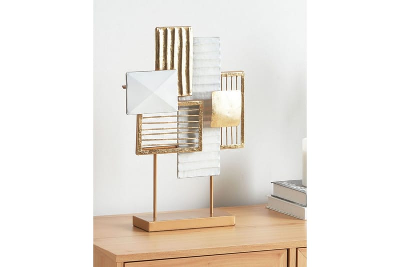 Prydnadsfigur Beliani Boron GOLD||White - Boligtilbehør - Dekoration - Pynteting - Dekorationsfigur