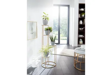 Reol Wohnling Ægte marmortop blomster stand gylden metalbase moderne - Boligtilbehør - Krukker