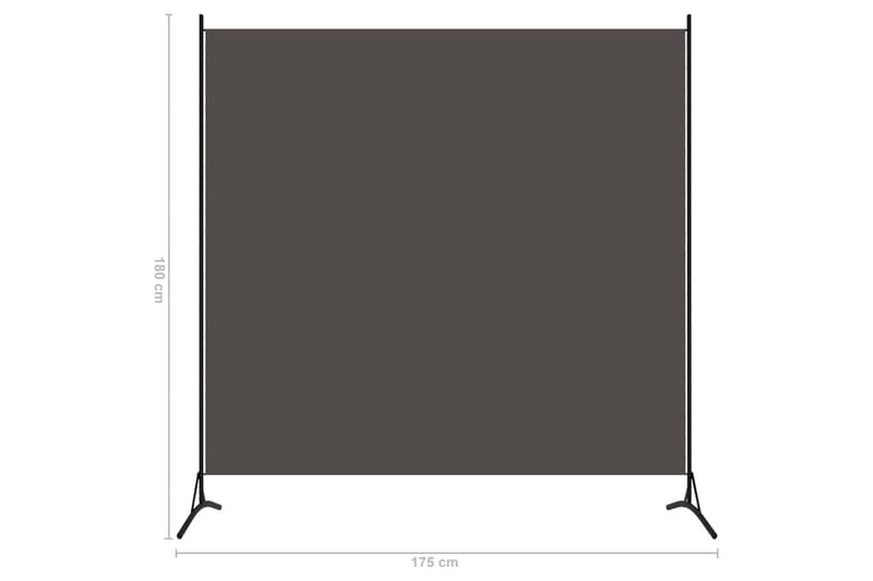 1-Panels Rumdeler 175x180 cm Antracitgrå - Skærmvæg - Rumdelere