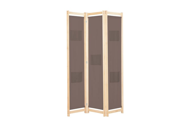 3-Panels Rumdeler 120 X 170 X 4 Cm Stof Brun - Brun - Boligtilbehør - Rumdelere - Skærmvæg