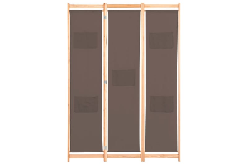 3-Panels Rumdeler 120 X 170 X 4 Cm Stof Brun - Brun - Boligtilbehør - Rumdelere - Skærmvæg