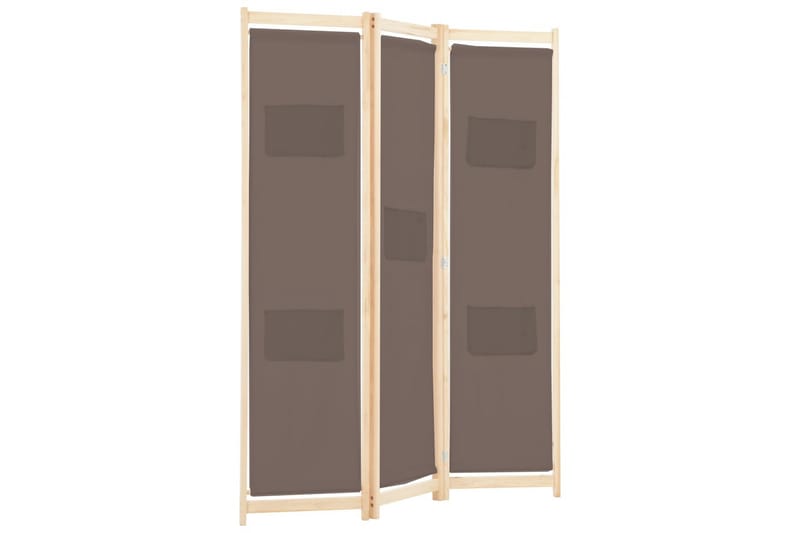3-Panels Rumdeler 120 X 170 X 4 Cm Stof Brun - Brun - Boligtilbehør - Rumdelere - Skærmvæg
