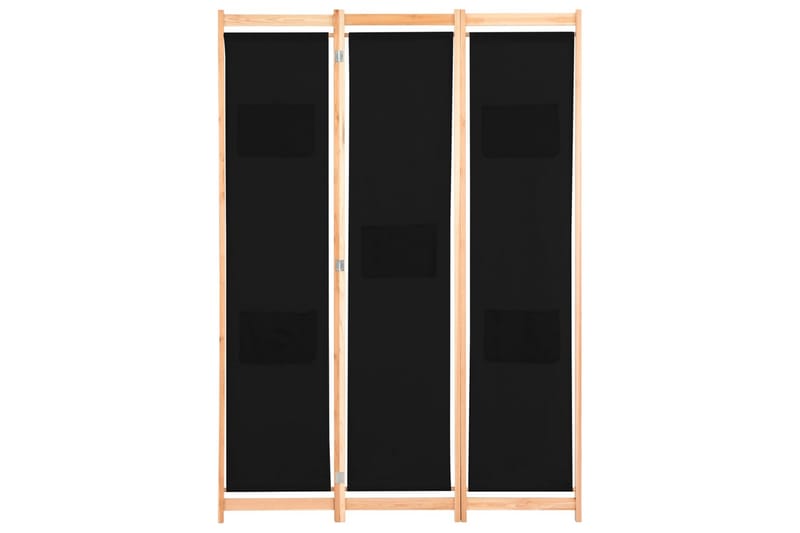3-Panels Rumdeler 120 X 170 X 4 Cm Stof Sort - Sort - Boligtilbehør - Rumdelere - Skærmvæg