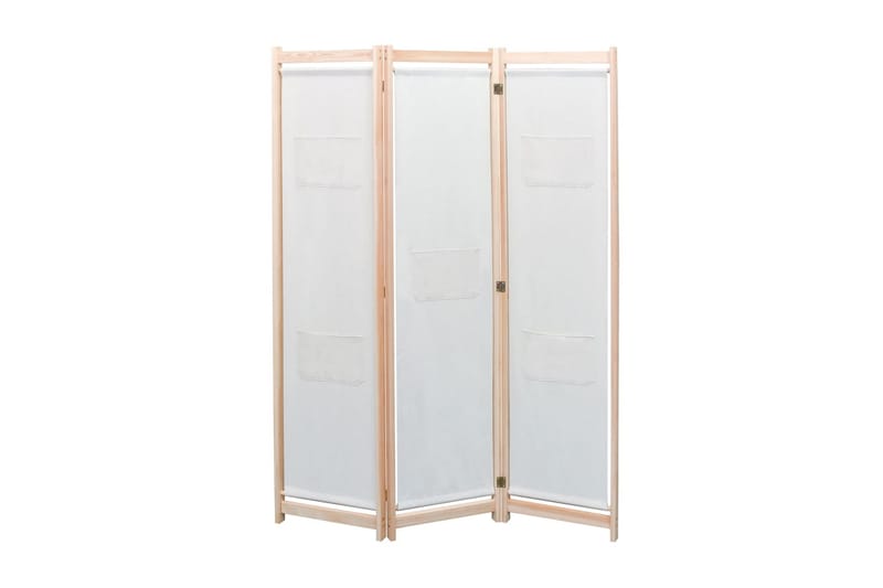 3-Panels Rumdeler 120 X 170 X 4 Cm Stof Cremefarvet - Creme - Boligtilbehør - Rumdelere - Skærmvæg