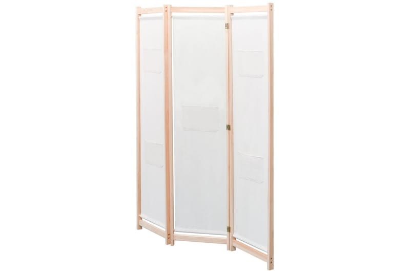 3-Panels Rumdeler 120 X 170 X 4 Cm Stof Cremefarvet - Creme - Boligtilbehør - Rumdelere - Skærmvæg