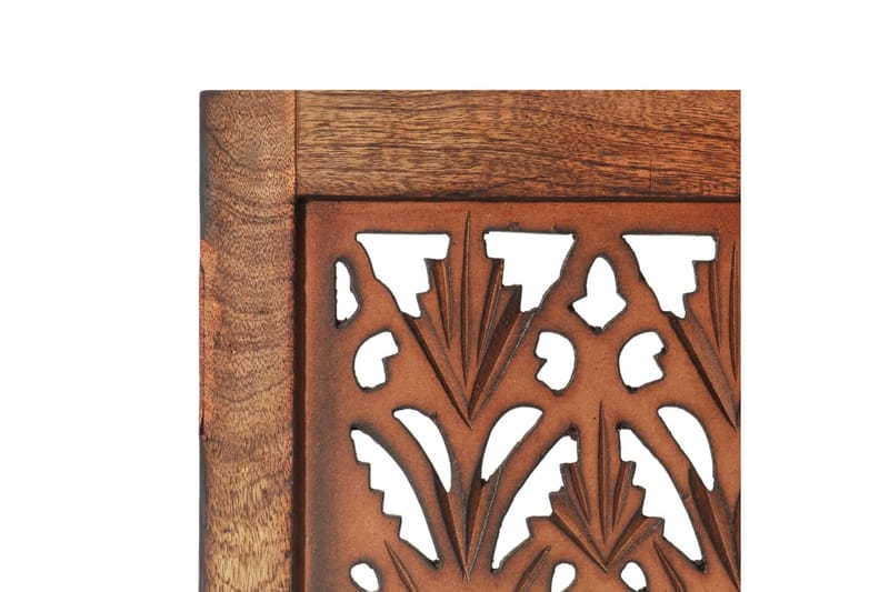 3-Panels Rumdeler Håndskåret 120X165cm Massivt Mangotræ Brun - Brun - Boligtilbehør - Rumdelere - Skærmvæg