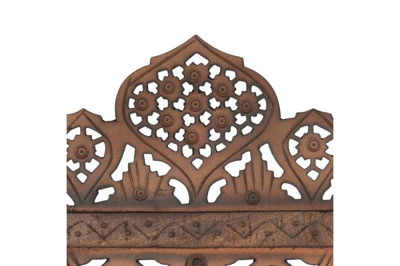 3-panels rumdeler håndskåret 120x165 cm massivt mangotræ bru - Brun - Boligtilbehør - Rumdelere - Skærmvæg