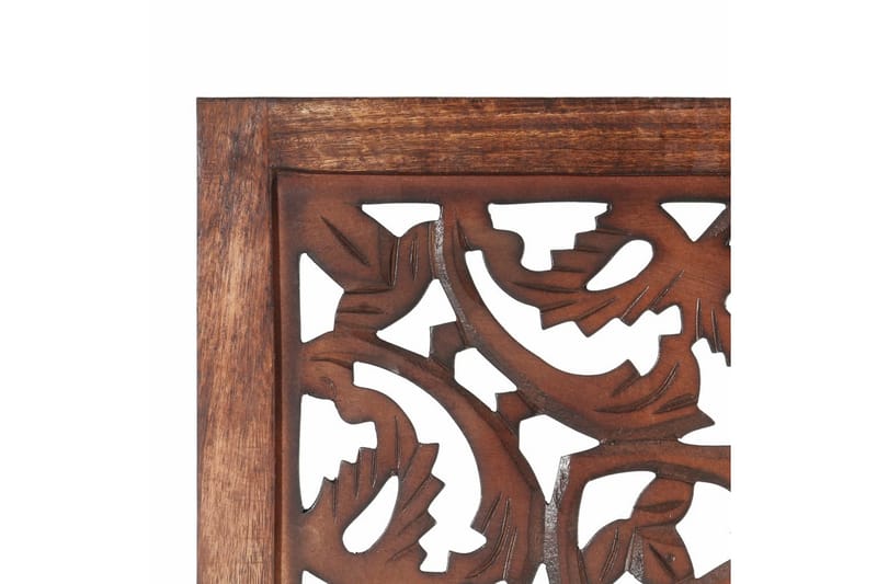 3-panels rumdeler håndskåret 120x165 cm massivt mangotræ bru - Brun - Boligtilbehør - Rumdelere - Skærmvæg