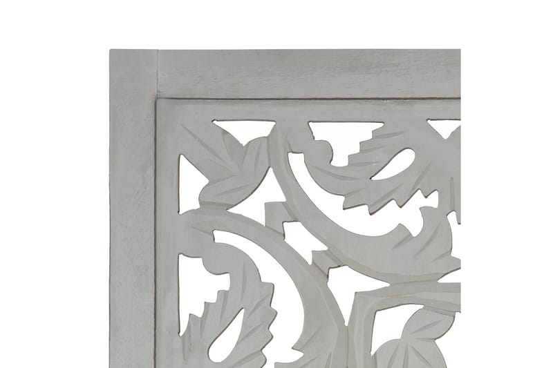 3-panels rumdeler håndskåret 120x165 cm massivt mangotræ grå - Grå - Skærmvæg - Rumdelere