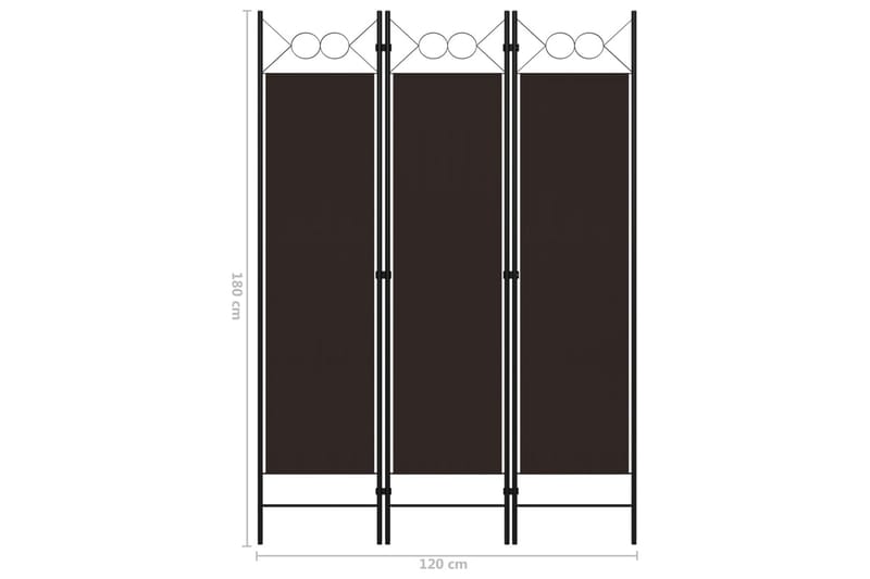 3-Panels Rumdeler 120x180 cm Brun - Boligtilbehør - Rumdelere - Skærmvæg