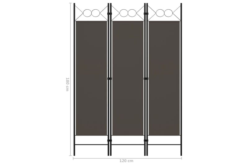 3-Panels Rumdeler 120x180 cm Antracitgrå - Boligtilbehør - Rumdelere - Skærmvæg